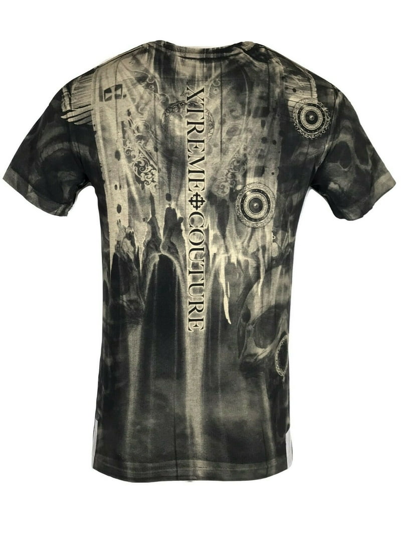 Affliction Tattoo T-Shirts For Men Affliction Men's T-Shirt - Xtreme Couture Long View Tattoo Biker Design In S-5XL Black Biker MMA Graphic T-shirt - Foto 2