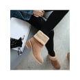 thumbnail image 6 of Gomelly Women's Winter Snow Boots Suede Chunky Block Heels Warm Fuax Mid-Calf Ankle Booties, 6 of 7
