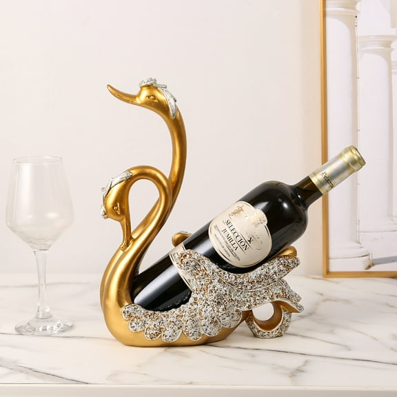 Swan Wine Holder Bottle Rack Counter Top Storage Stand for Wedding Party Home Decor