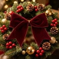 thumbnail image 4 of Wooowa Christmas Velvet Tassel Bow Decorations 12 Pcs Holiday Bow Ornaments for Christmas Tree Garland Gift Wrapping and Indoor Home Decoration, 4 of 6