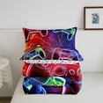 thumbnail image 5 of Gaming King Size Comforter Set - Gamer Comforter Bedding Sets, Red Blue Lightning Design Gamer Room Decor, 5 of 5