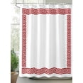 thumbnail image 2 of Red Geometric Shower Curtain, Greek Pattern Chinese Waterproof Shower Curtain Set with 12 Hooks Lightweight Washable Fabric Shower Curtains for Bathroom 60x72 Inches, 2 of 6