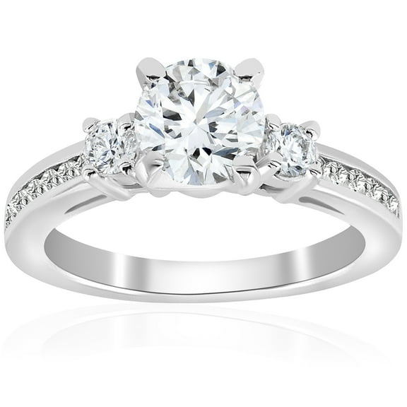 Pompeii 1 ct Diamond Engagement Ring 3-Stone 14K White Gold (G/H,I1)