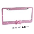thumbnail image 2 of 7 Rows Bling Diamond Crystal License Plate Frame With Bow Tie, 2 of 5