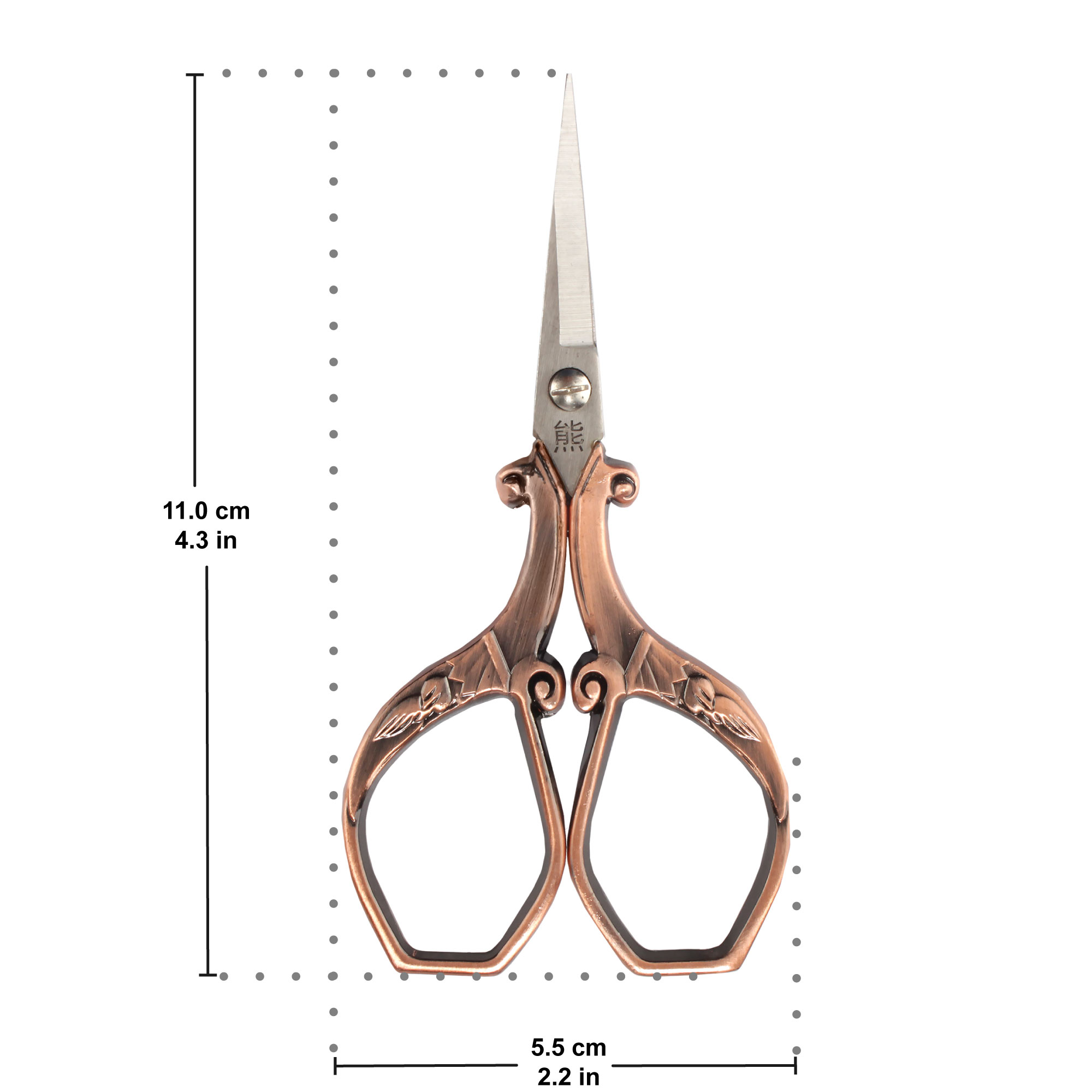 JubileeYarn Chinese Wing & Cloud Embroidery Craft Scissors - Copper - 10 Pairs