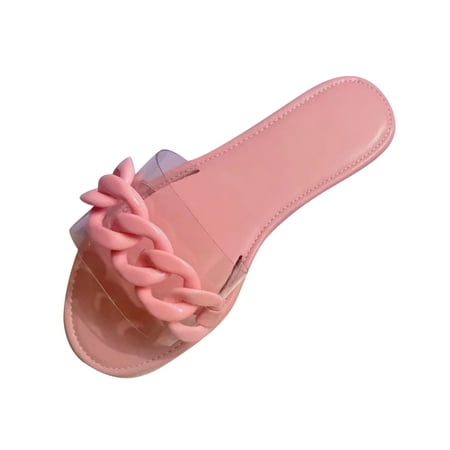 

Honeeladyy Rollbacks Sandals Women Flat Slippers Transparent Comfy Lightweight Breathable Open Toe Beach Roman Shoes Outdoor Flip Flop