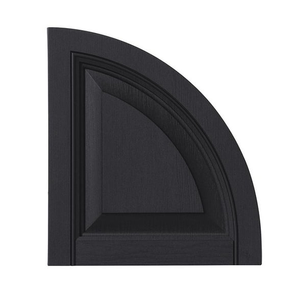 15" X 16" Polypropylene Raised Panel Arch Design Shutter Tops, Black (Pair)