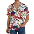thumbnail image 3 of Wukai Colorful Mushrooms (2) Men's Casual Short-Sleeve Button Down Shirt - Lightweight Summer Dress Shirt for Daily Wear-, 3 of 7