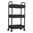 thumbnail image 1 of 3 Tier Mobile Utility Cart Organizer Holder Free Standing Storage Shelves Corner Black, 1 of 8