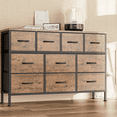 thumbnail image 1 of GIKPAL Dresser TV Stand, 10 Drawer Dresser for Bedroom with Power Outlet, Chest of Drawers for 55" Long TV, Fabric Dresser for Storage and Organization, Brown, 1 of 9