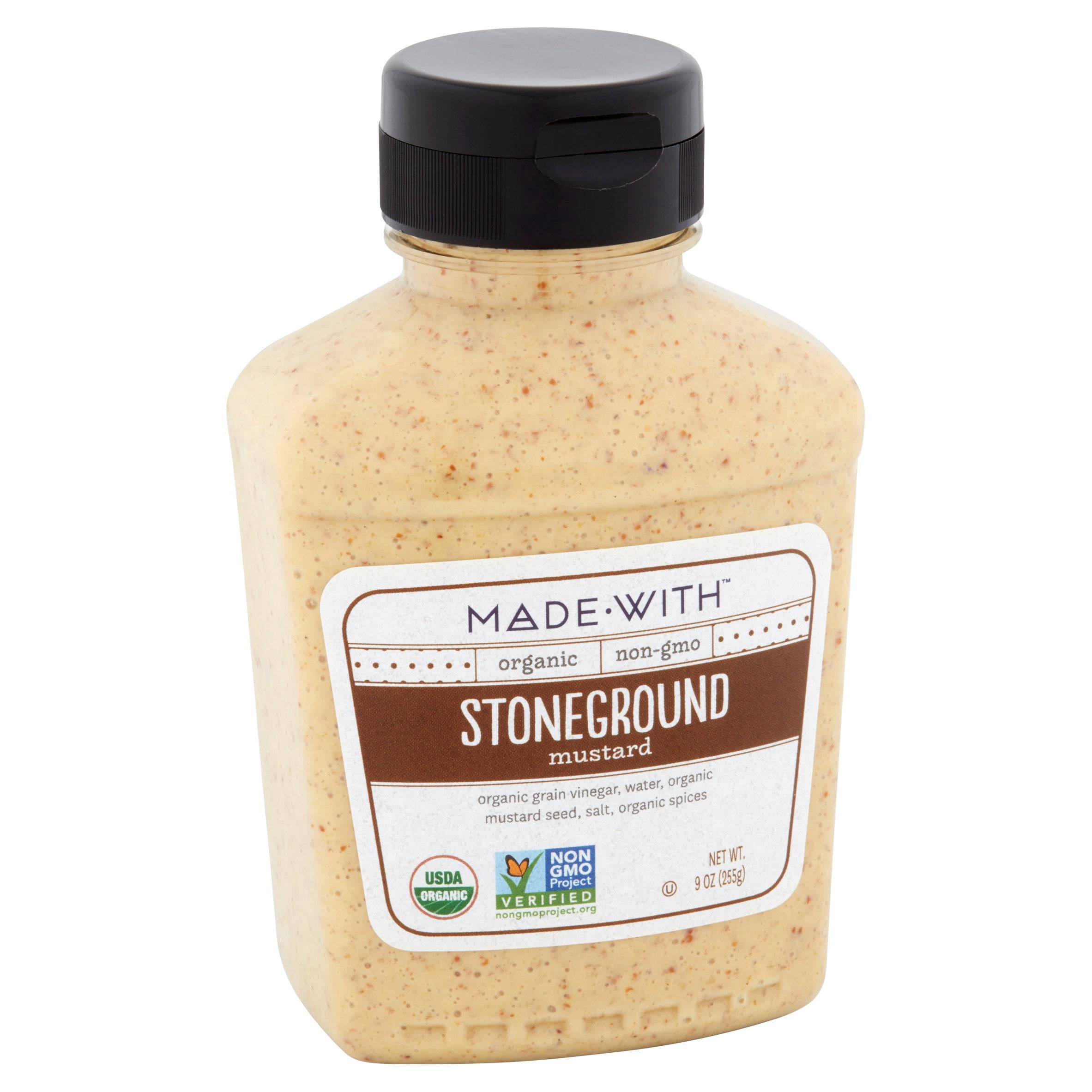 Made-With Organic Stoneground Mustard, 9 oz, 6 pack