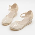thumbnail image 5 of YLYL Womens Espadrilles Sandals Ankle Strappy Wedge Heel Closed Toe Comfy Casual Summer Shoes, 5 of 9