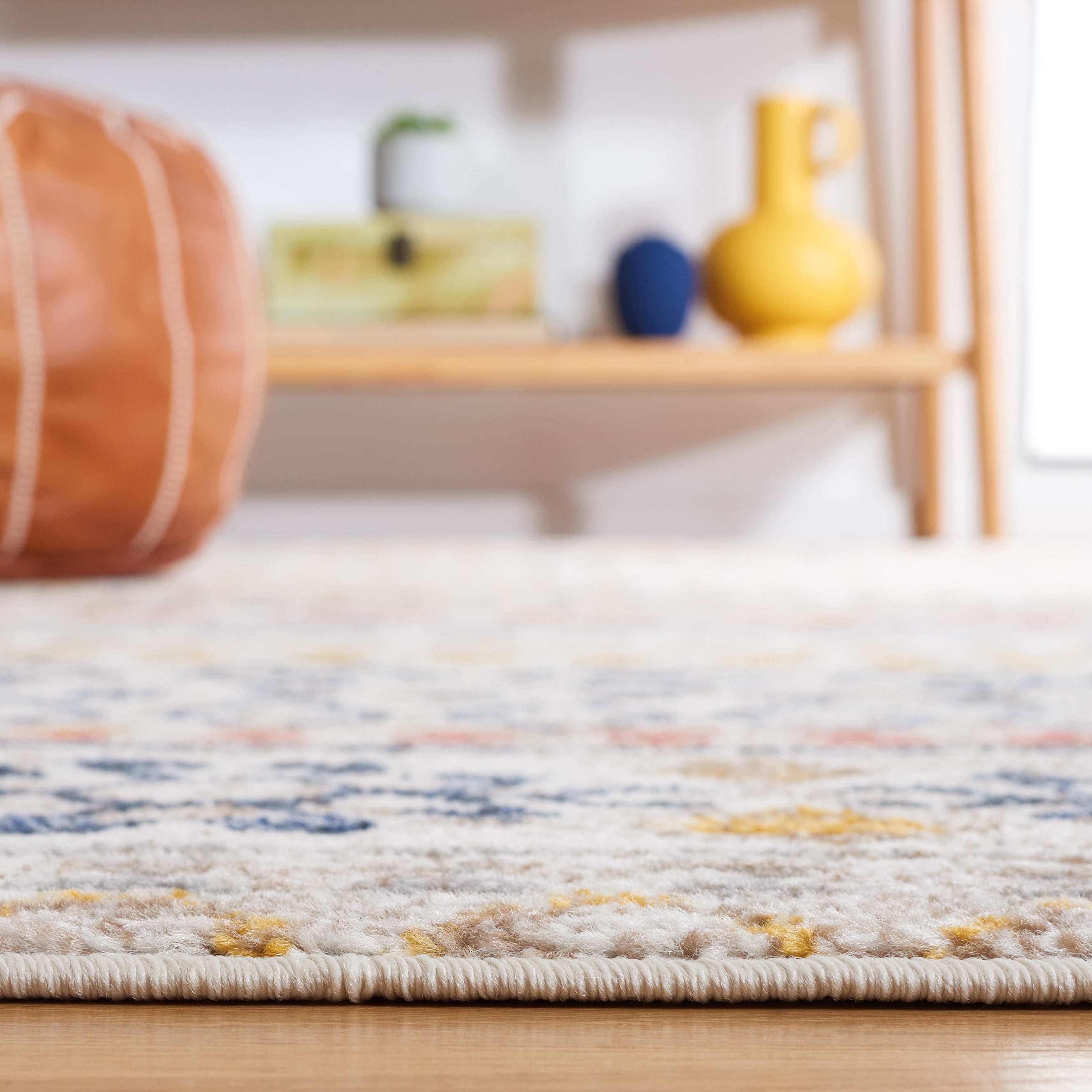 SAFAVIEH Astoria Brion Southwestern Area Rug, Ivory/Blue Rust, 5'3" x 7'6"
