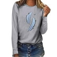 thumbnail image 2 of Pompotops T-shirt à Manches Longues et Col Rond Imprimé pour Femmes, 2 of 4