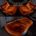 thumbnail image 1 of 1 piece - imitation wool winter car seat - reddish brown - (thick version) front row single seat, 1 of 4