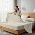 thumbnail image 5 of Color Sense 100% Cotton Percale Single Flat Bedsheet Cool & Crisp King Ivory, 5 of 14