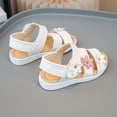 thumbnail image 5 of Splozh Girls Summer Sandals Summer Childrens Sandals for Girls Flower Dress Shoes Party Wedding Shoes for Child White,US 6, 5 of 9