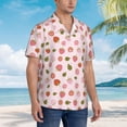 thumbnail image 2 of Lsque Hand Drawn Strawberry pattern Hawaiian Shirt for Men, Unisex Summer Beach Casual Short Sleeve Button Down Shirts-Small, 2 of 9