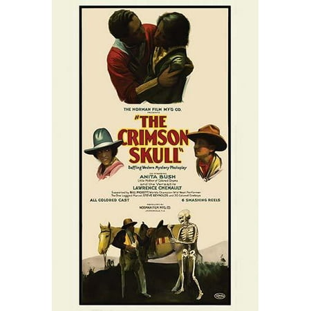 Skeleton Stand Skeleton stands next to a cowboy with one leg on the top a pair embraces Poster Print by Norman Studios ()