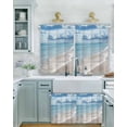 thumbnail image 2 of Summer Beach Short Blackout Curtains 36 Inch Long Ocean Waves Sky Cloud Scenery Shore Rod Pocket Kitchen Curtains, 2 Panels Thermal Insulated Room Darkening Drapes for Bedroom, 30"W x 36"L, 2 of 5