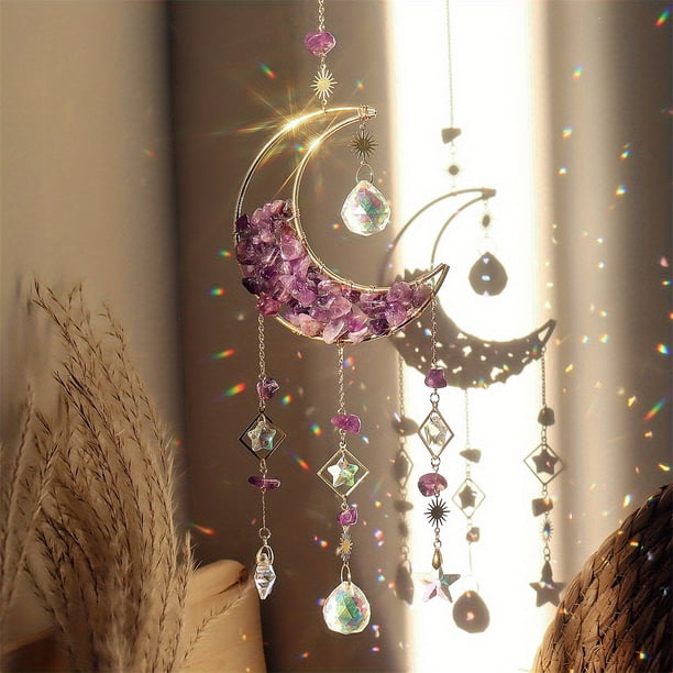 Gorgeous Crystal Moon Star Suncatcher - Add a Magical Window Rainbow to Your Home, Garden, Bedroom & More!