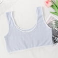thumbnail image 5 of Xdegoge Girls Training Bra Soft Knit Texture Wireless Bralette Cozy U Neck Tank Top Breathable Stretchy Wide Straps Everyday Wear for Young Teens All Day Soft Support, 5 of 6