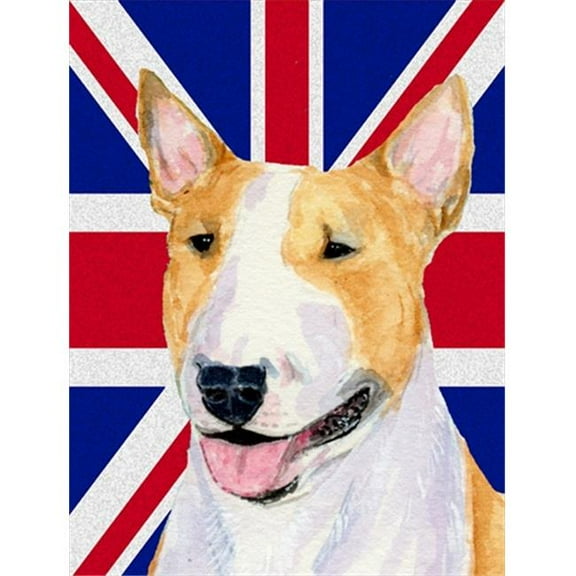 Bull Terrier With English Union Jack British Flag Flag Garden Size