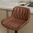 thumbnail image 4 of Art Leon Bar Stools Set of 2, PU Leather Swivel Steel Legs,Brown, 4 of 7