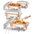 thumbnail image 1 of Garvee Plat Anti-Frottement pour Buffet, 8 Qt, Ensemble de 4 Réchauds et Réchauds de Buffet en Acier Inoxydable 201, 1 of 7