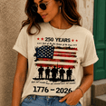 thumbnail image 6 of 250 Years Patriotic Veteran T-Shirt, 1776-2026 America Anniversary Shirt, Land Of The Free Because Of The Brave Tee, USA Flag Military Graphic Shirt, 6 of 6