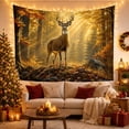 thumbnail image 3 of Buck Deer Prominent with Pointed Antlers Stands Slightly, Mystical Fantasy for Space Lovers, Galaxy Room Decor, Mother'S Day Gift, Tapestry Wall Hanging for Bedroom and Dorm, 3 of 7