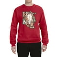 thumbnail image 2 of Wild Bobby Western Ma Steer Pink And Grey Distressed Pop Culture Unisex Crewneck Sweatshirt, Red, XX-Large, 2 of 6