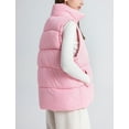 thumbnail image 2 of FEOYA Padded Crop Puffer Vest Women Zip Up Sleeveless Jacket Ladies Winter Waistcoat Stand Collar Warm Outerwear with Pockets for Sport Athletics Outdoor Hiking 2XL Pink, 2 of 6