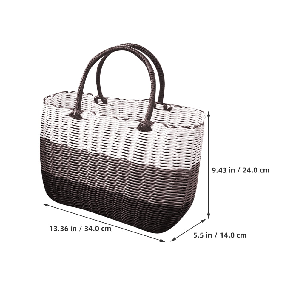 BESTYASH Plastic Hand Woven Storage Basket for Bathroom, Multi-Purpose Organizer, and Stylish, 1 Piece