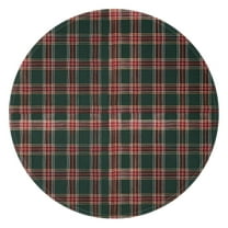 Green and Red Christmas Plaid Pattern Round Blanket,Comfortable Soft Flannel Throw Blanket,All Season,Warm Lightweight Blankets for Sofa Bed Couch Living Room Chair 47"x47"