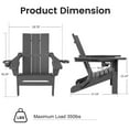 thumbnail image 3 of JUSTLET Outdoor Patio Chair, HDPE Folding Adirondack Chair Set of 2, Gray, 3 of 11