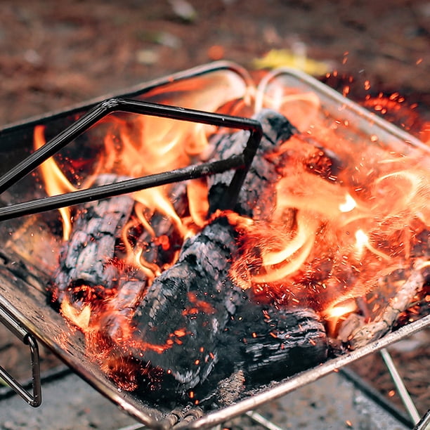 Iron Charcoal Tongs Outdoor Camping Bonfire BBQ Firewood Clip Tool