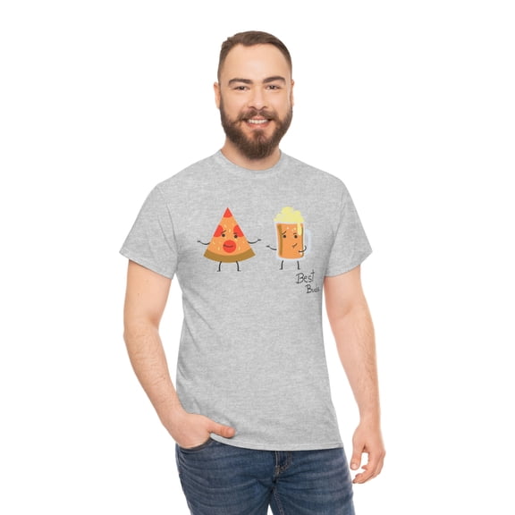 Best Buds Pizza and Beer Unisex Heavy Cotton Tee