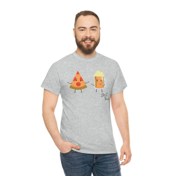 Best Buds Pizza and Beer Unisex Heavy Cotton Tee