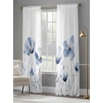 thumbnail image 3 of Blue Spring Floral Sheer Curtains 96 Inch Length 2 Panels Set, Watercolor Botanical Summer Flower Voile Window Treatment Semi Sheer Long Curtains Drapes for Bedroom/Living Room/Kitchen 52"x96"x2, 3 of 7