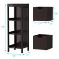 thumbnail image 4 of Giantex Bathroom Floor Cabinet, Multifunctional Free-Standing Storage Cabinet w/2 Removable Drawers, Side Storage Organizer w/Anti-toppling Device, Ideal for Entryway/Bathroom/Bedroom (Brown), 4 of 8