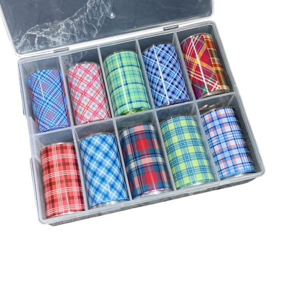 Nail Art Foil Transfer Sticker Set - 10-Roll Assortment with Floral, Bow, & Animal Patterns, DIY Transfer Foils for Gel Manicure Nail Art Decoration, Decorative Manicure Accessories