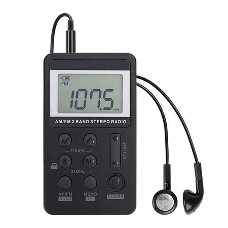 Portable Radio FM/AM Dual Band Stereo Digital Mini Receiver with LCD Display Rechargeable Battery