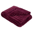 thumbnail image 3 of Mainstays Channel Faux Fur Blanket, Red Current, Full/Queen, 86" x 90", 3 of 5