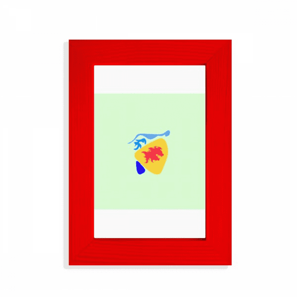 Stick Figure Lion Icon Art Deco  Fashion Picture Display Art Red Photo Frame