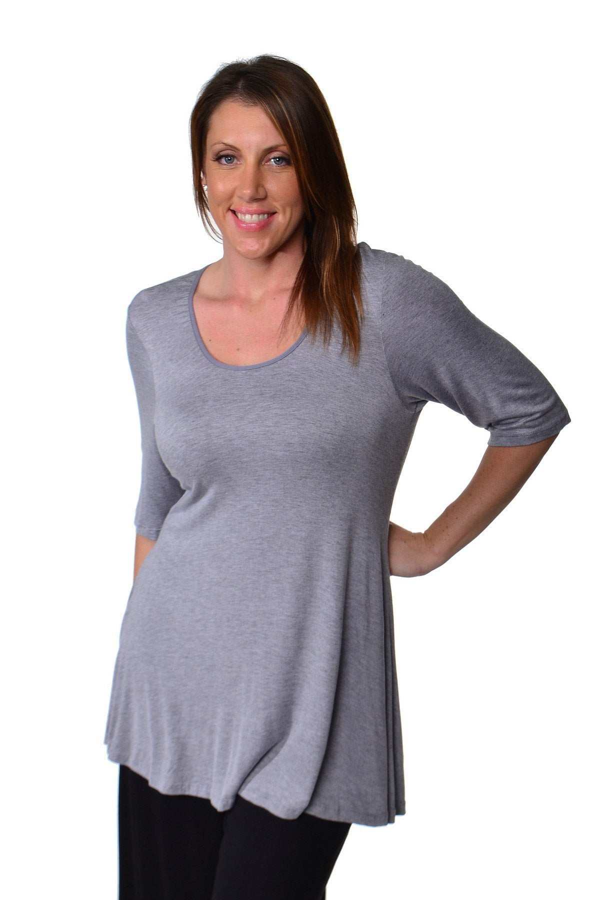 Women's Plus Size Elbow Sleeve Tunic
