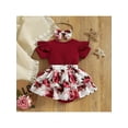 thumbnail image 3 of Babibeauty Newborn Baby Girl Summer Clothes Floral Fly Sleeve Romper Jumpsuit Shorts Outfits Set, 3 of 9