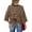 Brown, variant on Womens Tops Striped Crewneck T-Shirts Bowknot Cutout Back Tie Short Sleeve Ribbed Knit Loose Oversized Boxy Tee Tops Green S