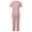 Pink, variant on Fnochy Scrub Suit Set for Women Modern V-neck & Tapered Leg Jogger Pants Medical Nursing Uniforms Set