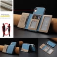 thumbnail image 3 of Allytechgroup Case for Apple iPhone XR, 2-in-1 Detachable Wallet Shell Magnetic RFID Blocking Case [Compatible with MagSafe] Stand PU Leather TPU Cover with Credit Card Slots/Cash Pockets, Lightblue, 3 of 13